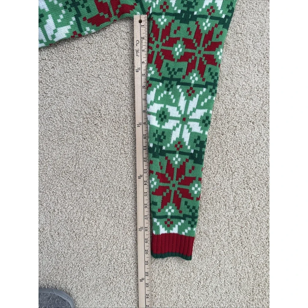 Celebrate Together LLama‎ Christmas Sweater Size Medium Green Ugly Party Novelty